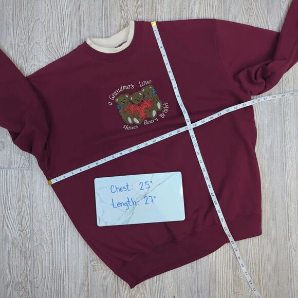 VTG M&C Sportswear Women's XL Red Granny Core Grandma's Love Pullover Sweater - Picture 4 of 7